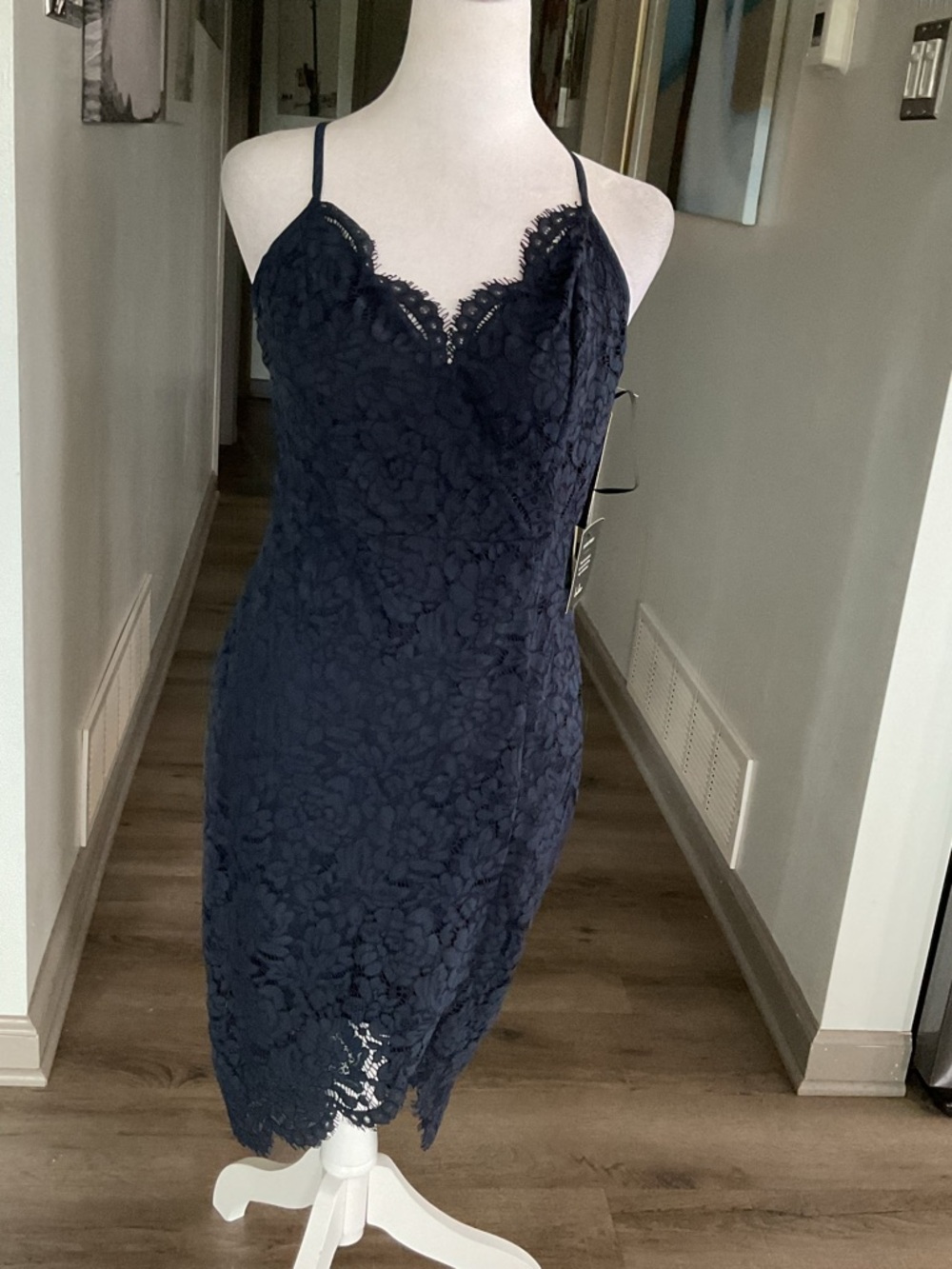 Lulu's Navy Casual Dress with Branded Neck Tag